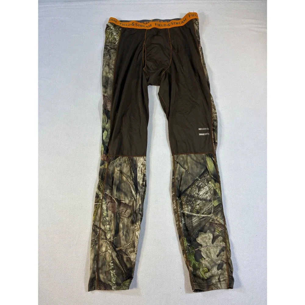 Field & Stream Mens NoScent C3 SmartWick Camo Base Layer Leggings Brown LG